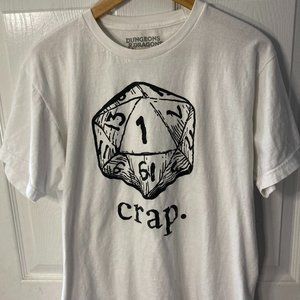 Dungeons & Dragons T-Shirt "Crap." Natural One - Men's Sz. L - White